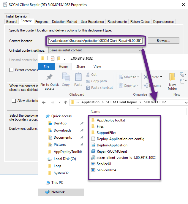 SCCM Client install content source