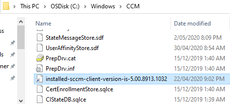 SCCM client install Identification